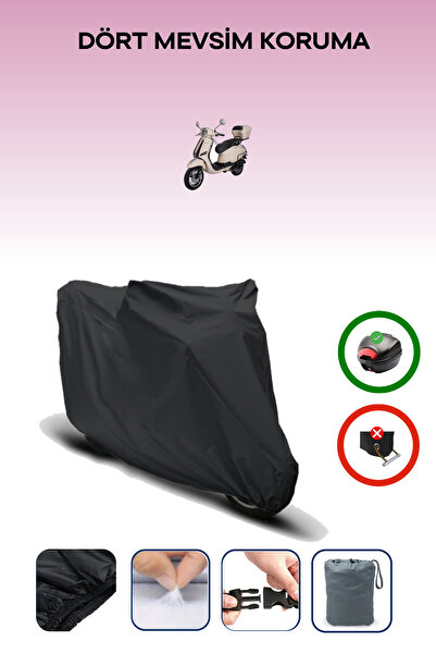 Breen Black Rear Bag Compatible Altai Xline 50 Compatible Motorcycle Tarpauli...