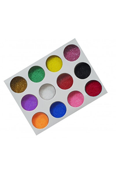 SELA Set de 12 decorațiuni pentru unghii cu sclipici,