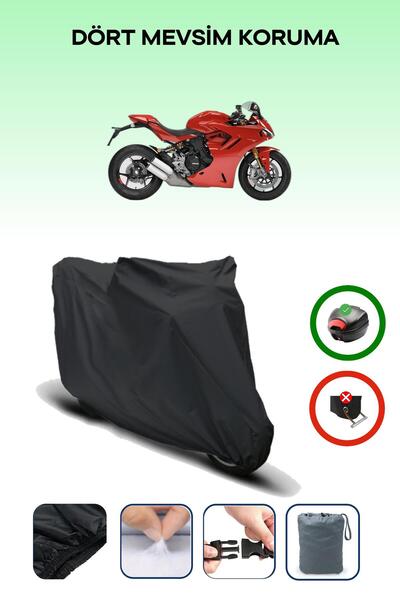 Breen Black Rear Bag Compatible Ducati Supersport S Compatible Motorcycle Can...