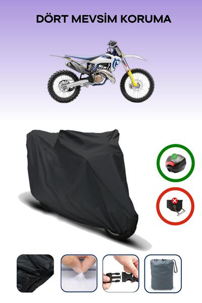 Breen Black Rear Bag Compatible Husqvarna Tc 50 Compatible Motorcycle Tarpaul...
