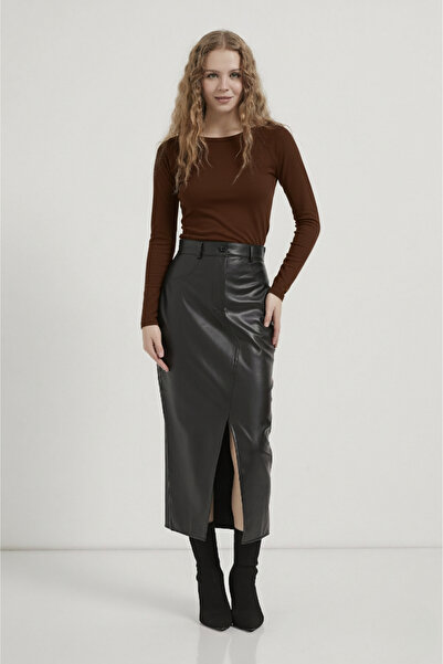 OIL PARK Women's Crew Neck Raglan Sleeve Stretchy Modal Fabric Bodysuit