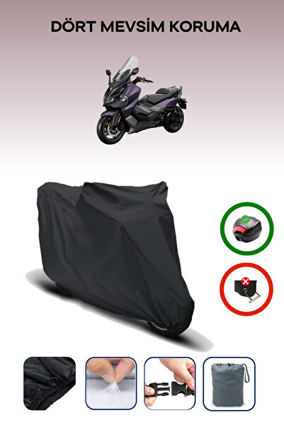 Breen حقيبة خلفية سوداء متوافقة مع SYM Maxsym TL 508 غطاء محرك دراجة نارية متوافق