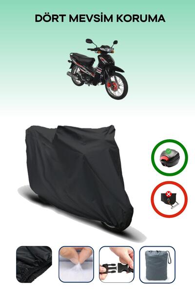 Breen Black Rear Bag Compatible Yuki Yk100-7 Pasha Compatible Motorcycle Tarp...