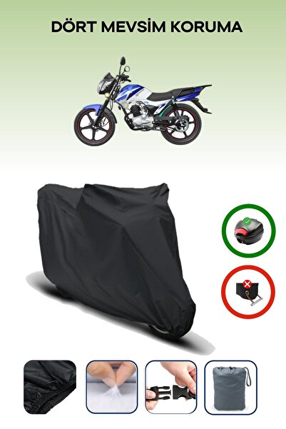 Breen Black Rear Bag Compatible Yuki Fifty 50 Compatible Motorcycle Tarpaulin...