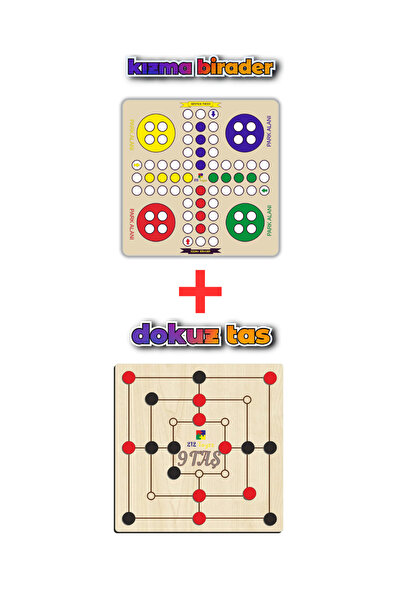 TIME TABLE Ahşap Kızma Birader + 9 Taş Akıl, Zeka, Strateji Ve Beceri Oyunlar...