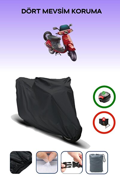 Breen Black Rear Bag Compatible Honda Kinetic Dx Compatible Motorcycle Canvas Motor Cover