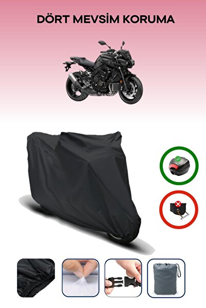 Breen حقيبة خلفية سوداء متوافقة مع غطاء محرك الدراجة النارية المتوافق مع Yamaha MT-10