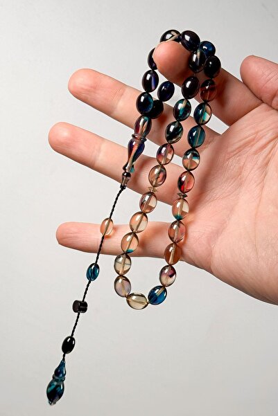 TESBİHKENTİ Color Changing Master Craftsmanship Fire Amber Prayer Beads