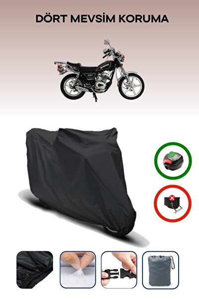 Breen Black Rear Bag Compatible Mondial 125 Kt Compatible Motorcycle Tarpauli...