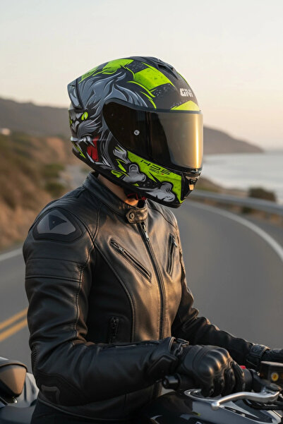 Givi 50.X WILD MAT Sarı / 1 Renkli 1 Şeffaf Vizörlü Motosiklet Kask