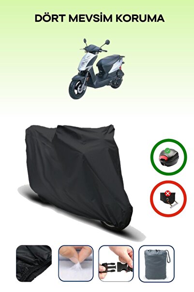 Breen Black Rear Bag Compatible Kymco Agility 125 Compatible Motorcycle Canva...