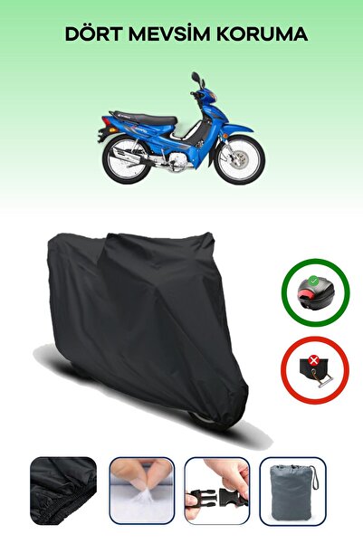 Breen Black Rear Bag Compatible Kymco Aktiv 110 Compatible Motorcycle Tarpaulin Engine Cover