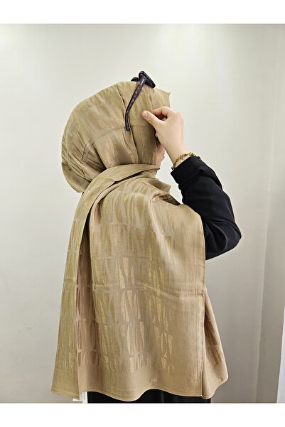 Armine Lyocell Naia Çubuk Desen Gold Şal