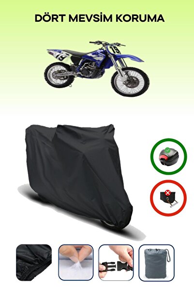 Breen Black Rear Bag Compatible Yamaha Yz 400 F Compatible Motorcycle Tarpaul...