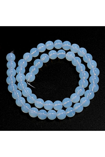 Choice1 خرز من حجر الأوبال الأبيض الطبيعي، 8 مم (حوالي 42 قطعة)، خيط واحد، خر...