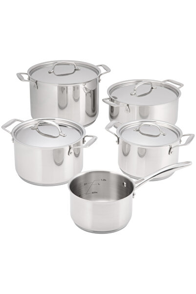 JUDGE Set de oale Essentials, 9 piese, oțel inoxidabil 18/10, 16/18/20/24 cm, argintiu