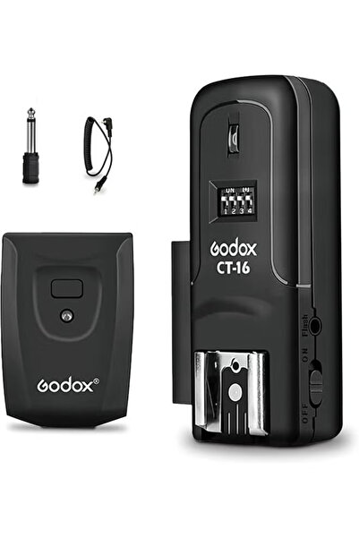 Godox طقم جهاز استقبال ومشغل فلاش لاسلكي CT-16 لكاميرات كانون ونيكون وبنتاكس DSLR للاستوديوهات