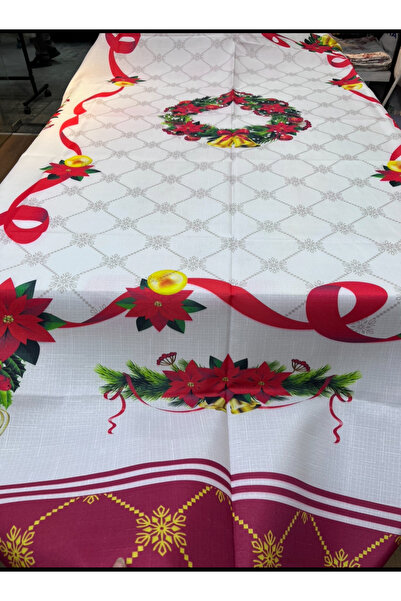 melda ceyiz Christmas Noel Stain-Proof Linen Tablecloth