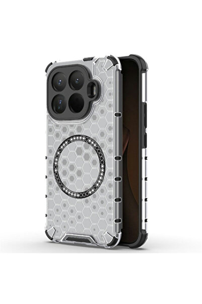 Techsuit Transparent Case for Xiaomi 15T Pro HoneyComb Shield MagSafe, White