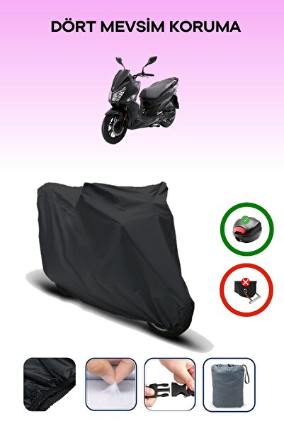 Breen Black Rear Bag Compatible Sym Jet 4 125 Compatible Motorcycle Tarpaulin...