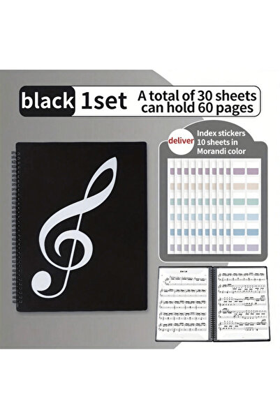 Choice3 black Sheet Music Folder, Folder For Musicians, Band Folder, A4 Lette...