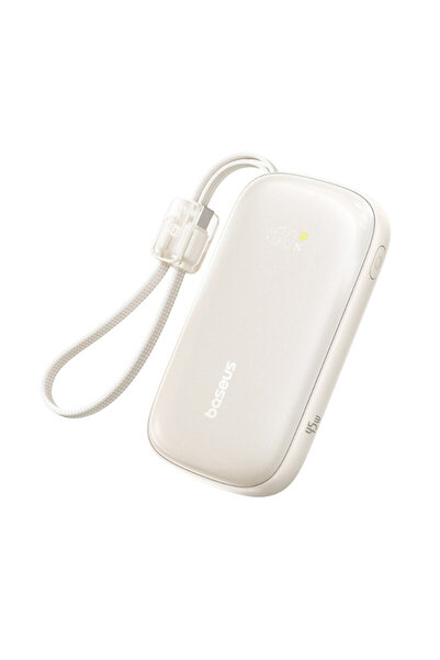 Baseus Baterie externă cu cablu Baseus 10000mAh, 45W, bej