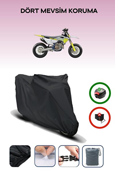 Breen Black Rear Bag Compatible Husqvarna Fs 450 Compatible Motorcycle Tarpaulin Engine Cover