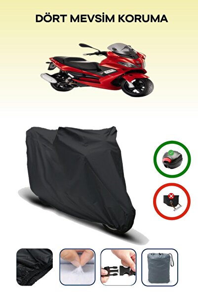 Breen Black Rear Bag Compatible Gilera Nexus 250 Compatible Motorcycle Tarpau...