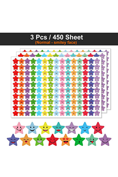 Choice3 مجموعة ملصقات خضراء من 450 إلى 3000 ورقة، تتضمن نجومًا ووجوهًا سعيدة،...