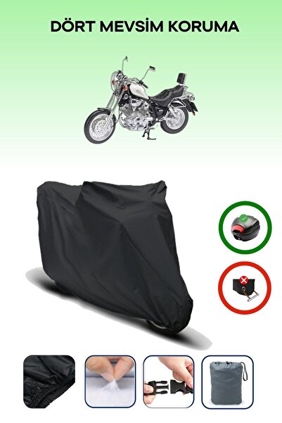 Breen Black Rear Bag Compatible Yamaha Virago Xv 1100 Compatible Motorcycle T...