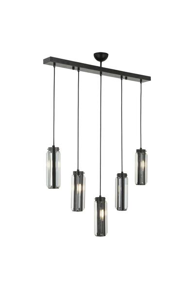 HubRom Πολυέλαιος, NATALI 7000-9040-5S-BLL, 70x80 cm, 5xE14 40W, Μαύρο