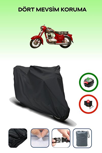 Breen Black Rear Bag Compatible Jawa Cz 250 Compatible Motorcycle Tarpaulin Motor Cover