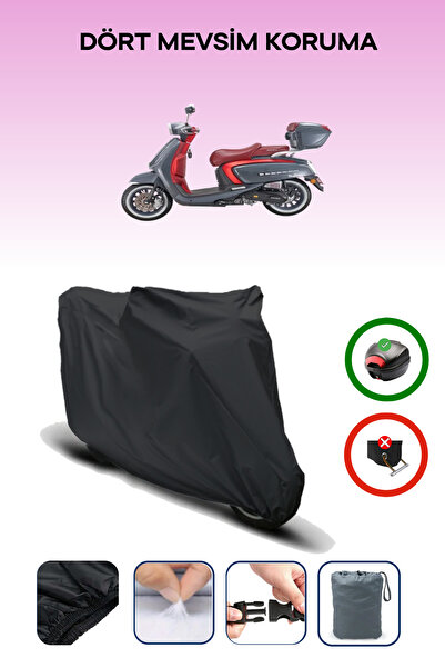 Breen Black Rear Bag Compatible Arora Mojito 50 Compatible Motorcycle Tarpaulin Motor Cover
