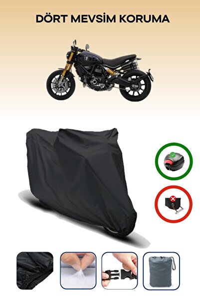 Breen حقيبة خلفية سوداء متوافقة مع غطاء محرك الدراجة النارية Ducati Scrambler 1100 Sport Pro المتوافق مع الدراجات النارية