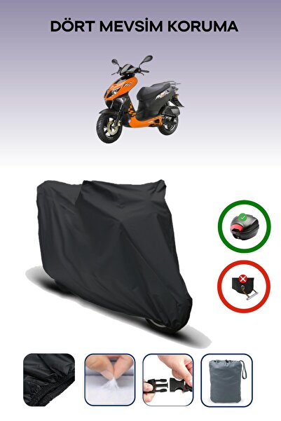 Breen Black Rear Bag Compatible Keeway Arn 125 Compatible Motorcycle Tarpauli...