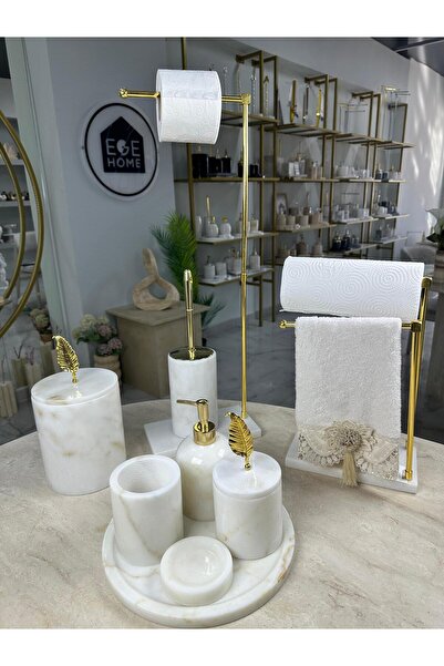 ege gross Mermer Banyo Seti- 9 Parça -Mermer Banyo Takımı