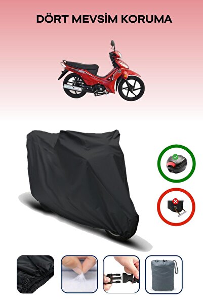 Breen Black Rear Bag Compatible Kuba Ege 100 Compatible Motorcycle Tarpaulin Motor Cover