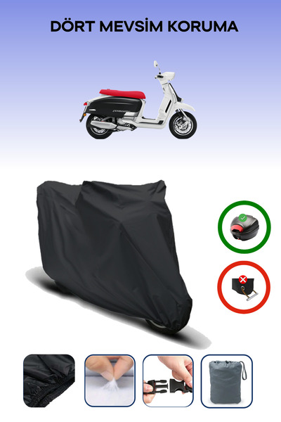 Breen Black Rear Bag Compatible Lambretta G350 Compatible Motorcycle Canvas M...