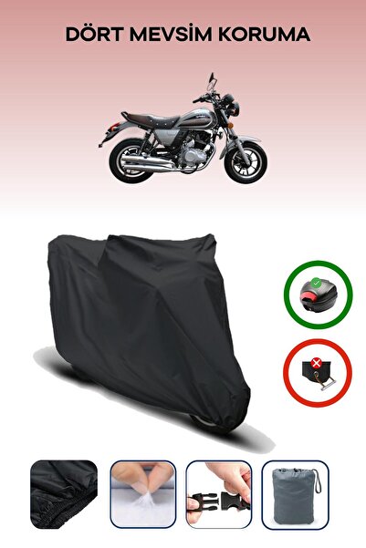 Breen Black Rear Bag Compatible Yuki Scram 170 Compatible Motorcycle Canvas Motor Cover