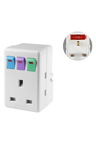 Elikliv محول ثلاثي الاتجاهات للمملكة المتحدة، محول متعدد المقابس بتصميم صغير ...