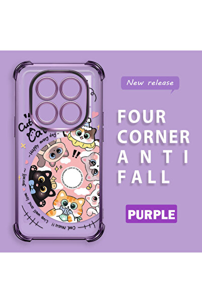 ucuc جراب هاتف شفاف من السيليكون متوافق مع هاتف Xiaomi Redmi Note 14 Pro 4G ب...