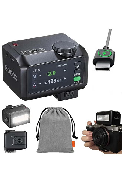 Godox فلاش صغير iT30 Pro F لكاميرات فوجي، مع خاصية التعريض التلقائي TTL