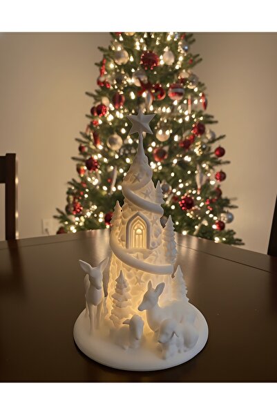 HaBu Lab Habulab 3D Baskı Işıklı Geyik Yılbaşı Dekor Lambası – Masa Üstü Deko...