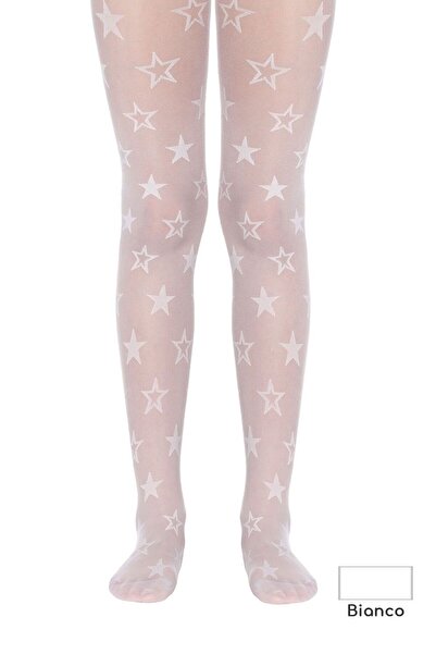 Conte Elegant Ciorapi subțiri pentru copii cu model în stea, Starlet 20 Den - Bianco, 152-158