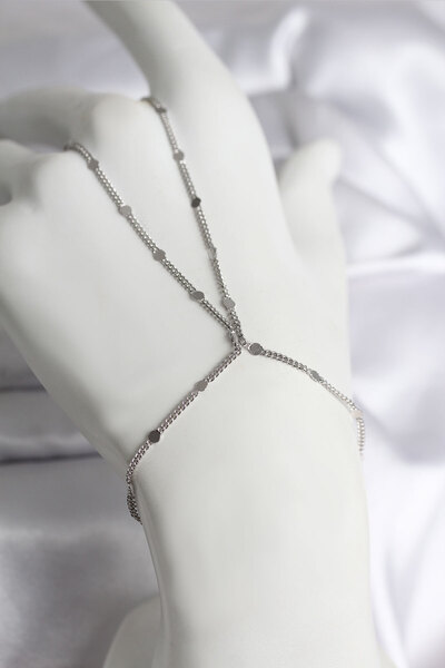 Mustran 316L Steel Silver Color Segmented Crushed Chain Model Women's Shahmeran