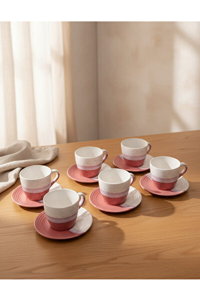 REDTAG White And Pink Embellished Tea Set (12 Piece)
