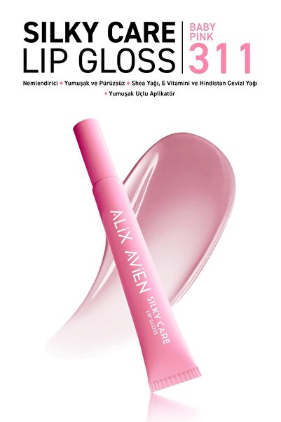 Alix Avien Dolgun Gürünüm ve Nemlendirici Etkili Dudak Parlatıcısı - Silky Care Lipgloss 311 Baby Pink