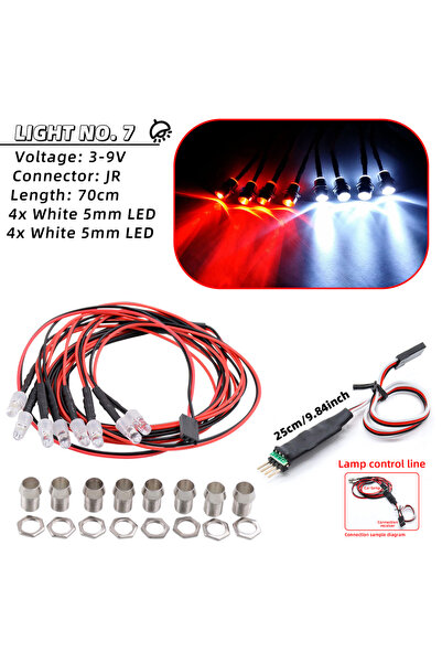 Choice3 Lamp 7 Light Switch 3/5mm RC Car Lamp Kit Universal LED Color Decorat...