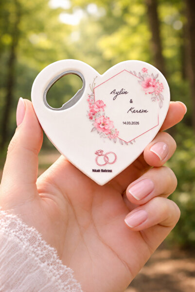 Caldium Store Düğün Nişan Söz İsteme Nikah Kişiye Özel Baskılı Açaçaklı Magne...