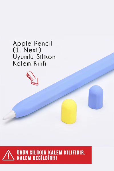 Nezih Case Apple Pencil (1.Nesil) Uyumlu Yumuşak Silikon Tam Kaplayan Kalem K...